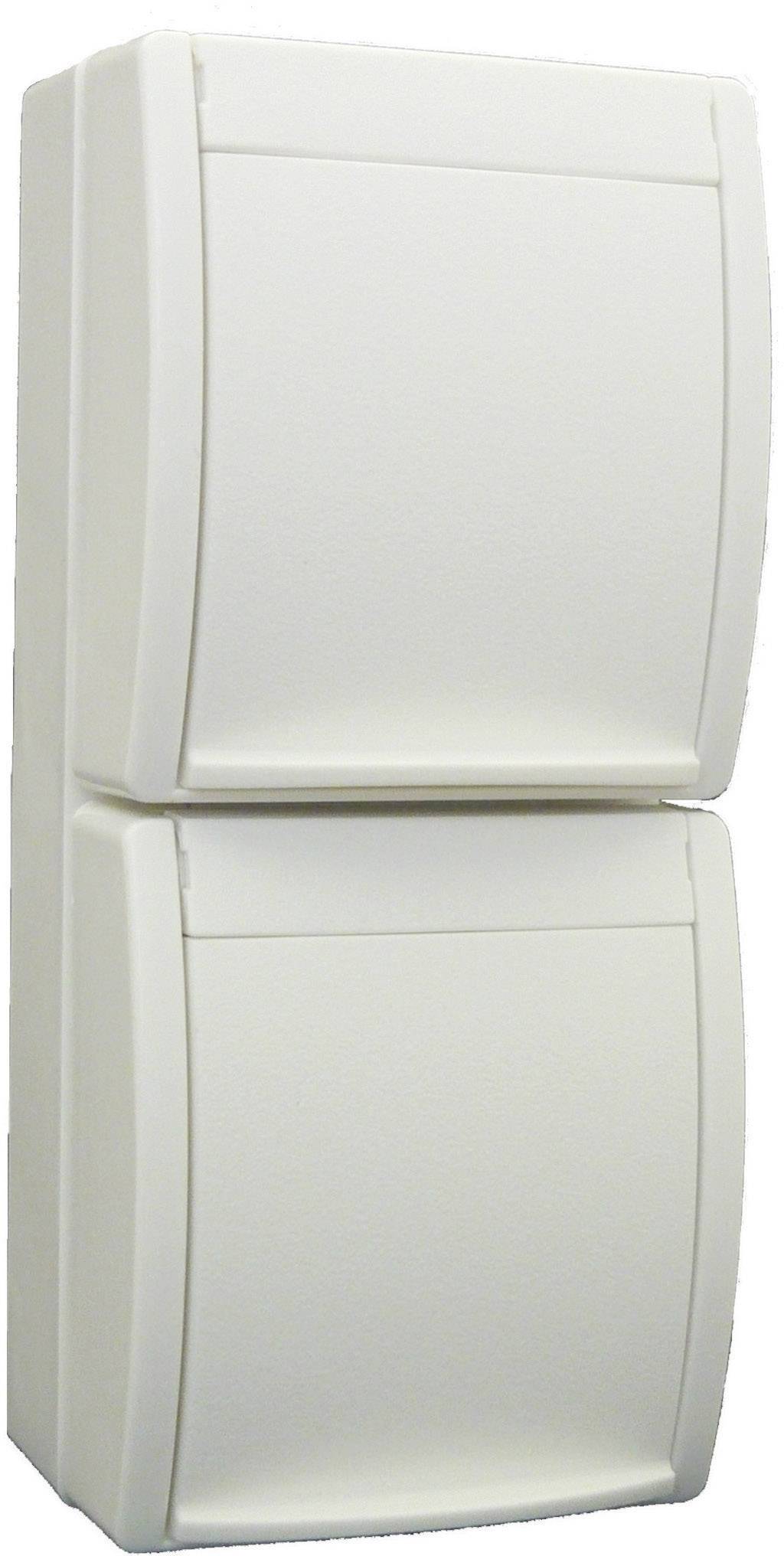 Busch-Jaeger 20-02 EW-54 Feuchtraum-Schalterprogramm Doppelsteckdose Ocean Aufputz Weiß 1St.