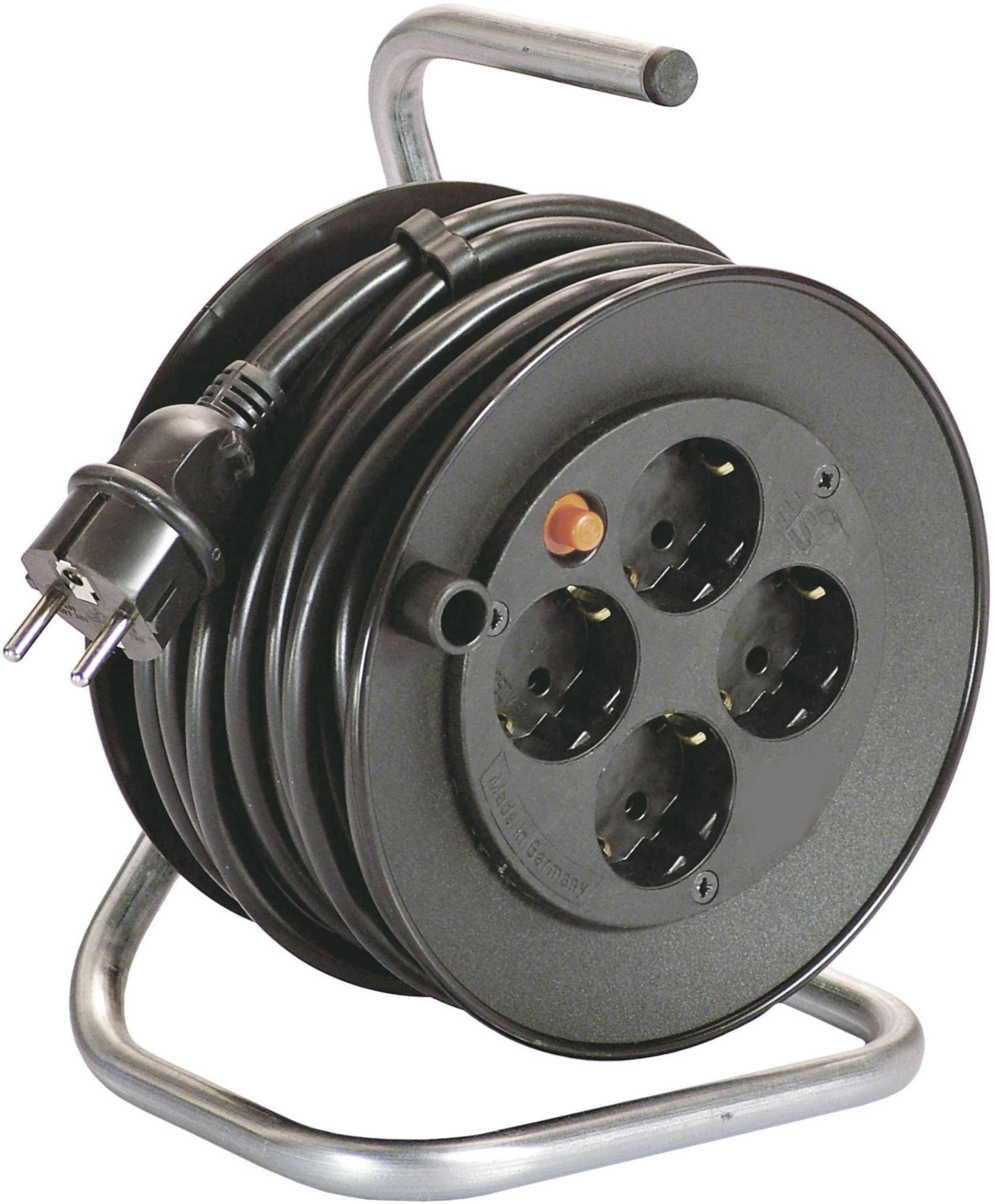 AS Schwabe 10180 Kabeltrommel 15.00 m Schwarz Schutzkontakt-Stecker