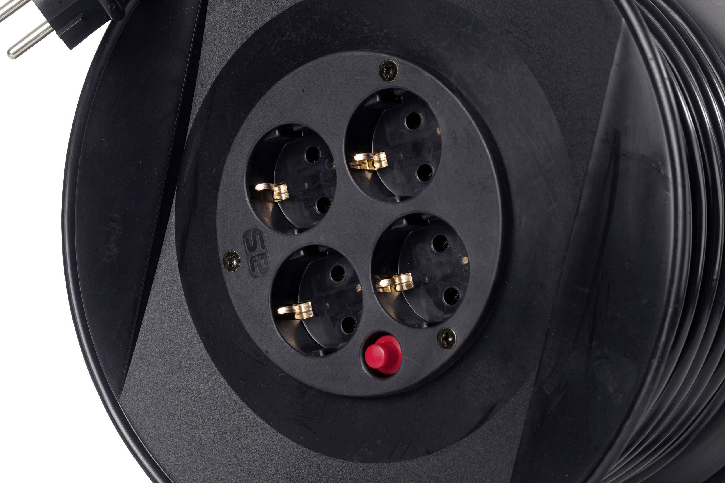 AS Schwabe 11103 Kabeltrommel 20.00 m Schwarz Schutzkontakt-Stecker