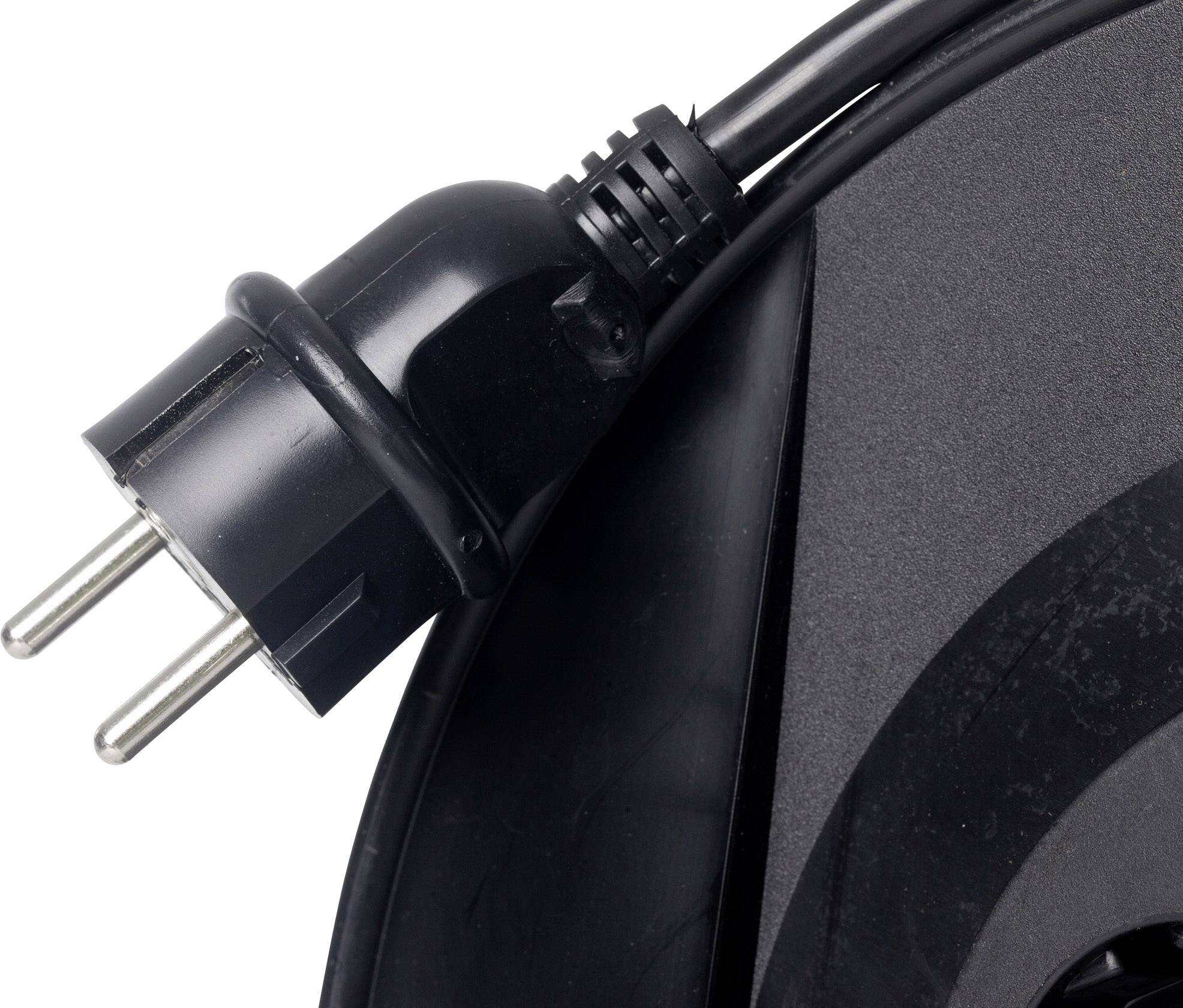 AS Schwabe 11103 Kabeltrommel 20.00 m Schwarz Schutzkontakt-Stecker