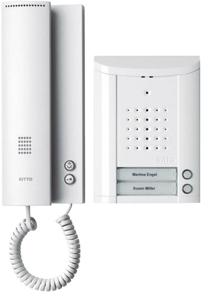 Ritto by Schneider Entravox Türsprechanlage Kabelgebunden Komplett-Set 2 Familienhaus Weiß