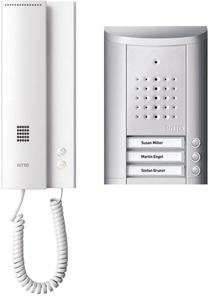 Ritto by Schneider Entravox Türsprechanlage Kabelgebunden Komplett-Set 3 Familienhaus Silber