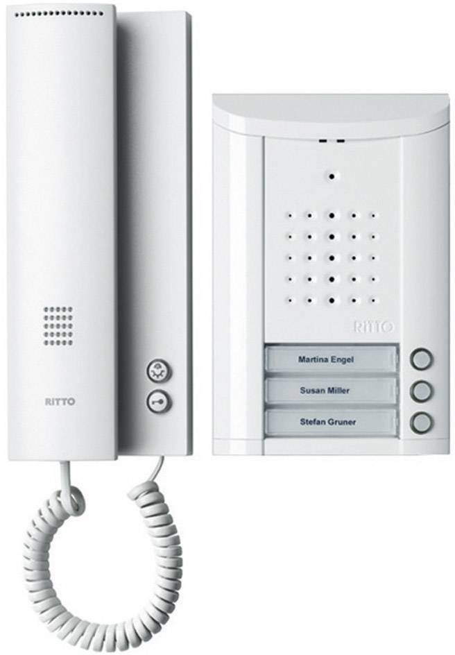 Ritto by Schneider Entravox Türsprechanlage Kabelgebunden Komplett-Set 3 Familienhaus Weiß