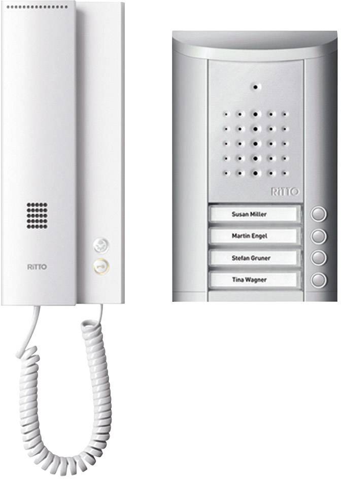 Ritto by Schneider Entravox Türsprechanlage Kabelgebunden Komplett-Set 4 Familienhaus Silber