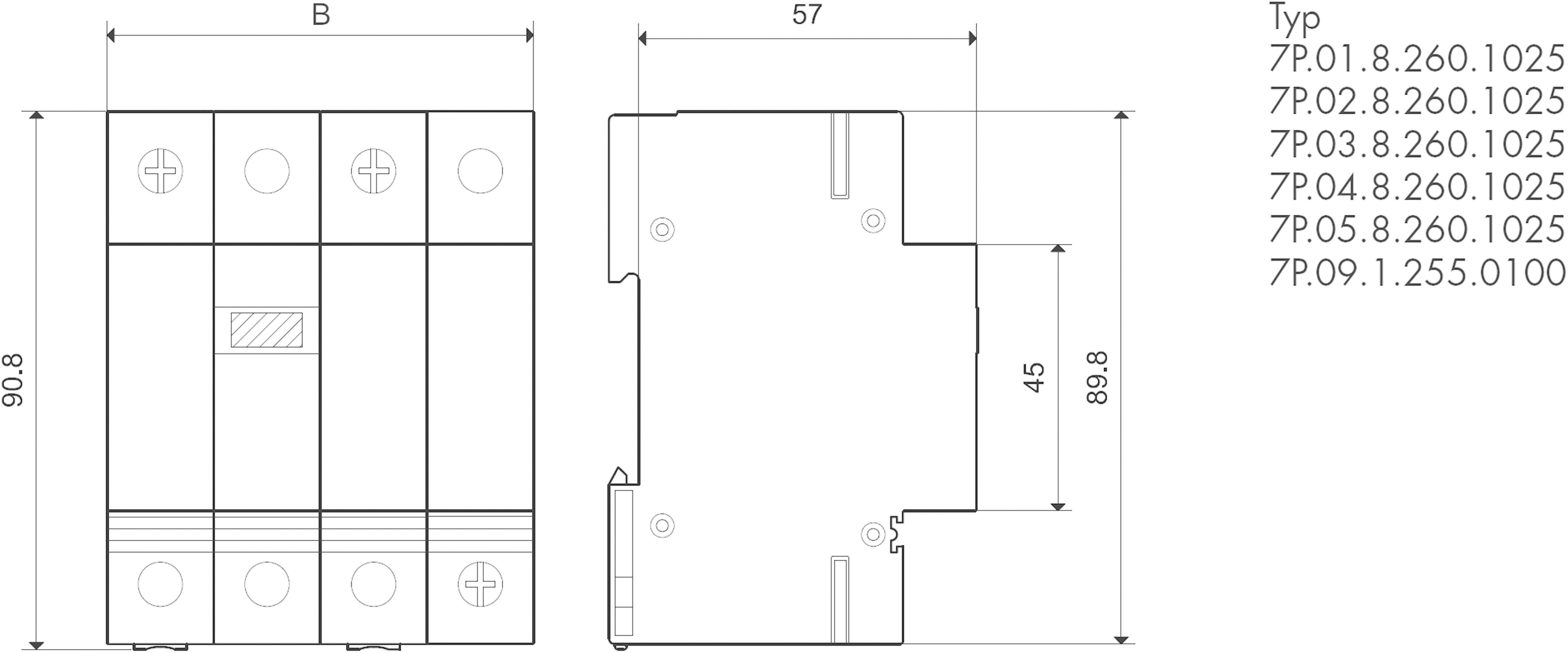 Finder 7P.04.8.260.1025 7P.04.8.260.1025 Überspannungsschutz-Ableiter 30 kA 1St.