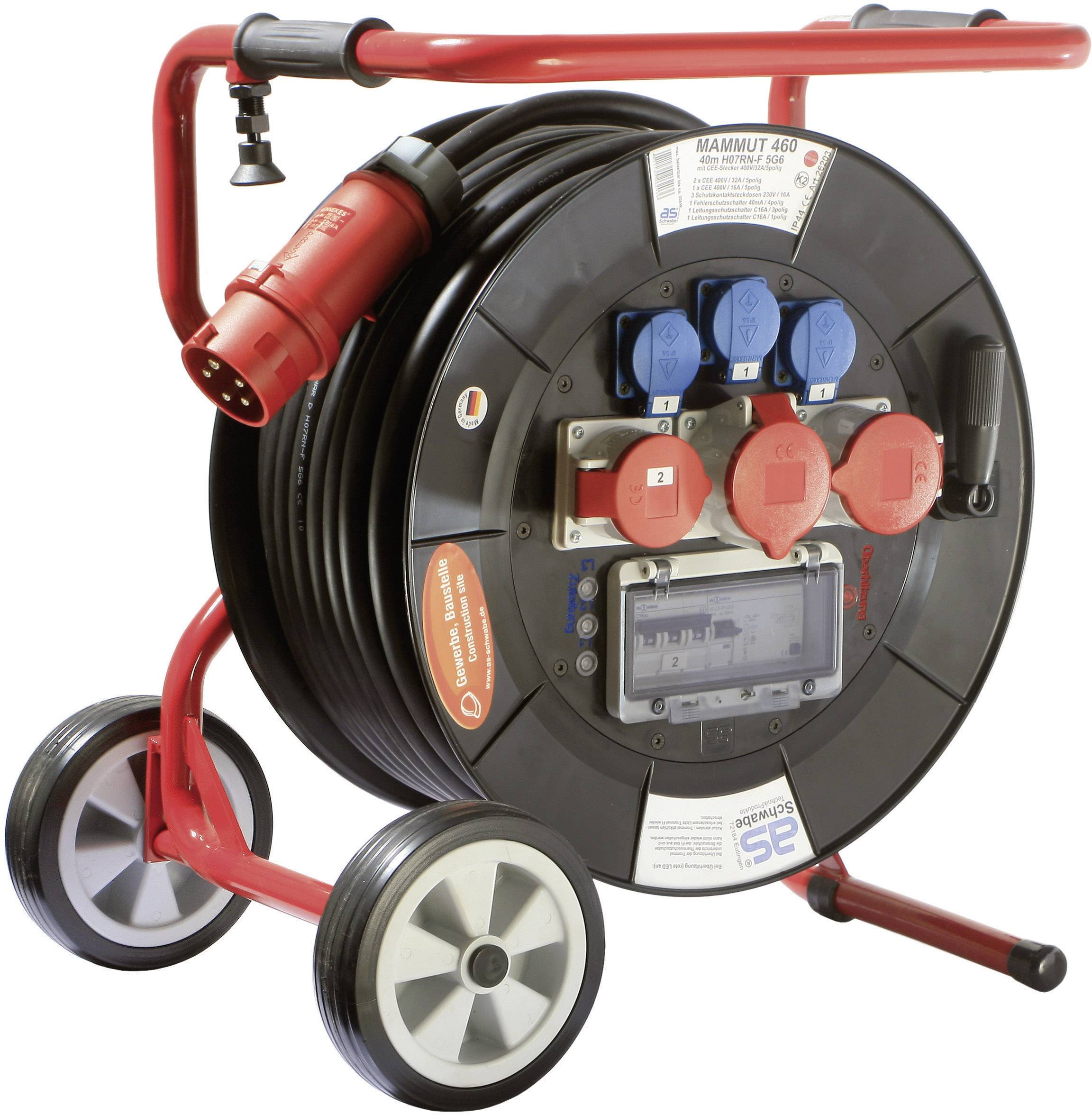 AS Schwabe 26203 Kabeltrommel 40.00m Schwarz CEE-Stecker 32A 5polig
