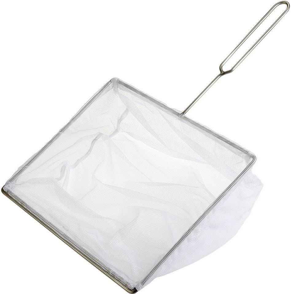 Bild eines quadratischen Fischernetzes mit Metallgriff.