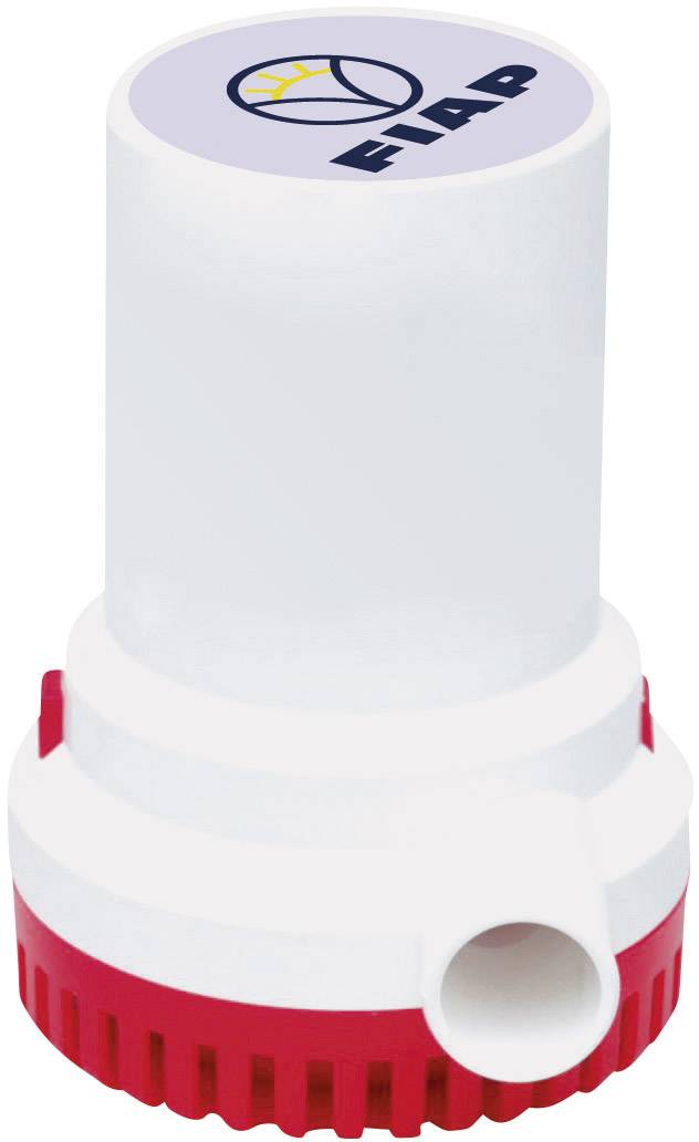 Eine weiße Pumpe mit rotem Sockel und einem Logo-Aufdruck oben, geeignet für Wasseranwendungen.