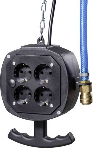 60972 4fach Steckdosen-Verteiler Schwarz