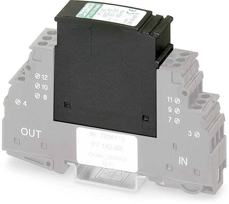 Phoenix Contact 2856032 PT 1X2-24DC-ST Überspannungsschutz-Ableiter steckbar 10er Set Überspannungsschutz für: Verteilerschrank