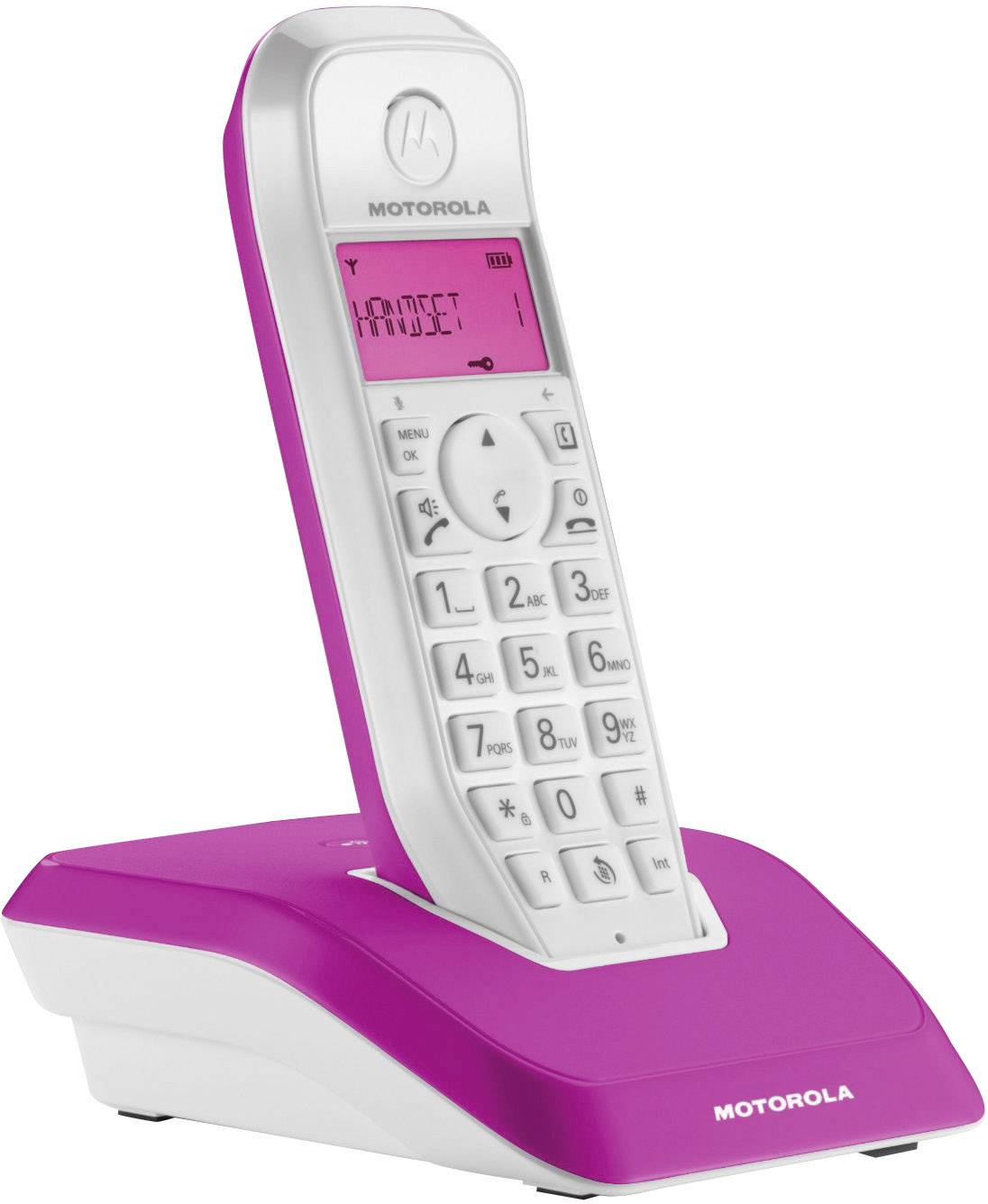 Motorola STARTAC S1201 DECT, GAP Schnurloses Telefon analog Freisprechen Pink, Weiß