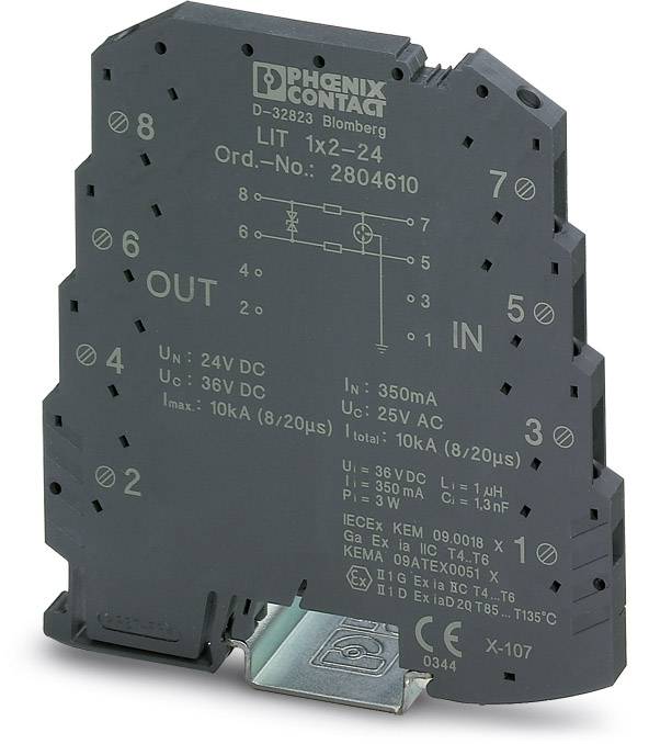 Phoenix Contact 2804610 LIT 1X2-24 Überspannungsschutz-Ableiter 10er Set Überspannungsschutz für: Verteilerschrank 5 kA 10St.