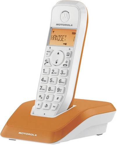 STARTAC S1201 DECT, GAP Schnurloses Telefon analog Orange, Weiß