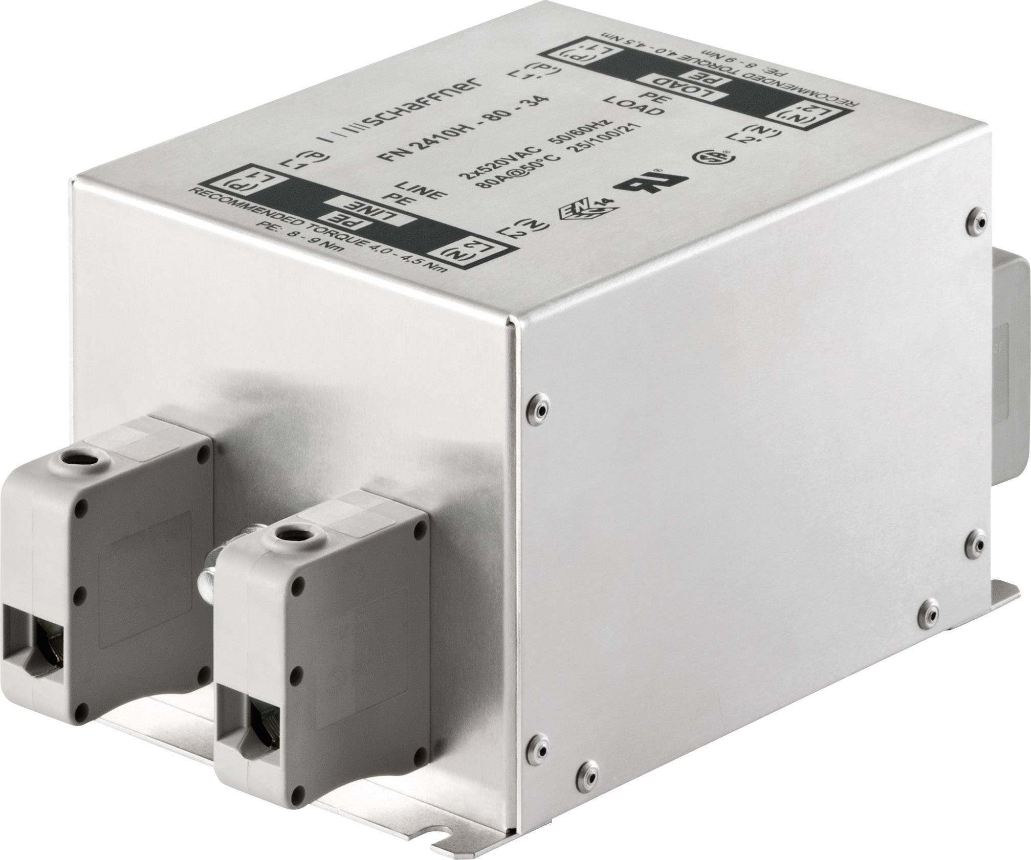 Schaffner FN2410H-25-33 FN2410H-25-33 Entstörfilter 300 V/AC, 520 V/AC 25 A (L x B x H) 130 x 93 x