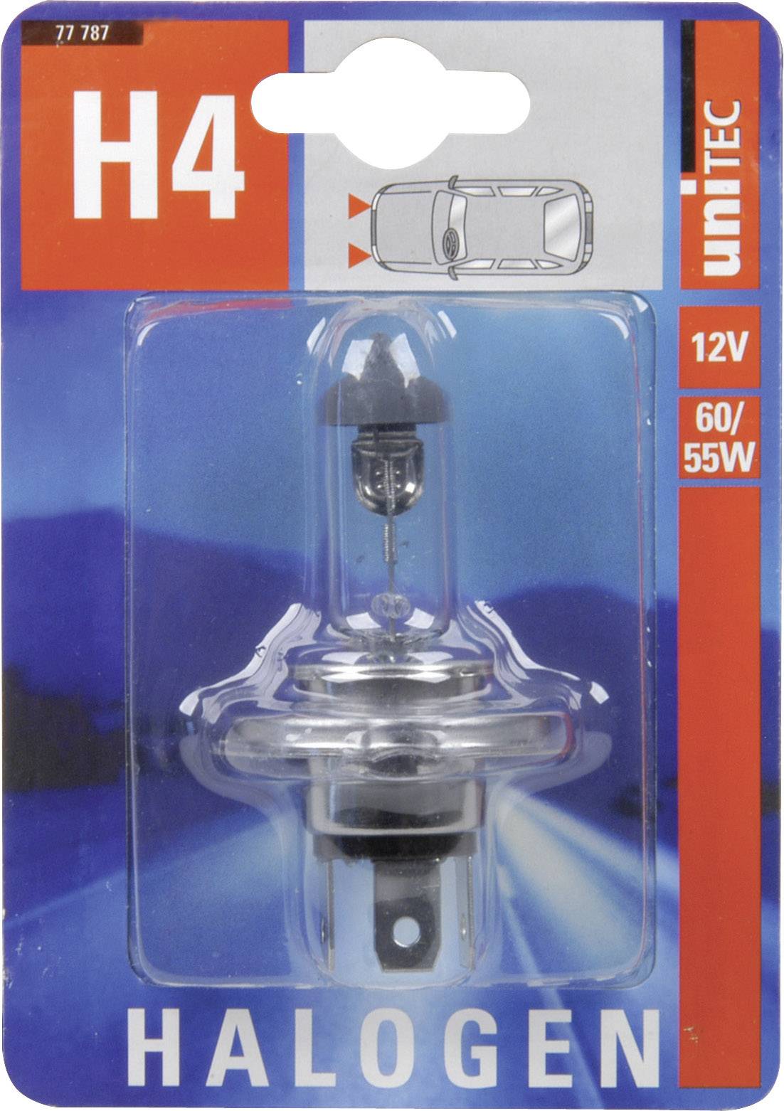 Unitec 77787 Halogen Leuchtmittel Standard H4 60/55 W 12 V