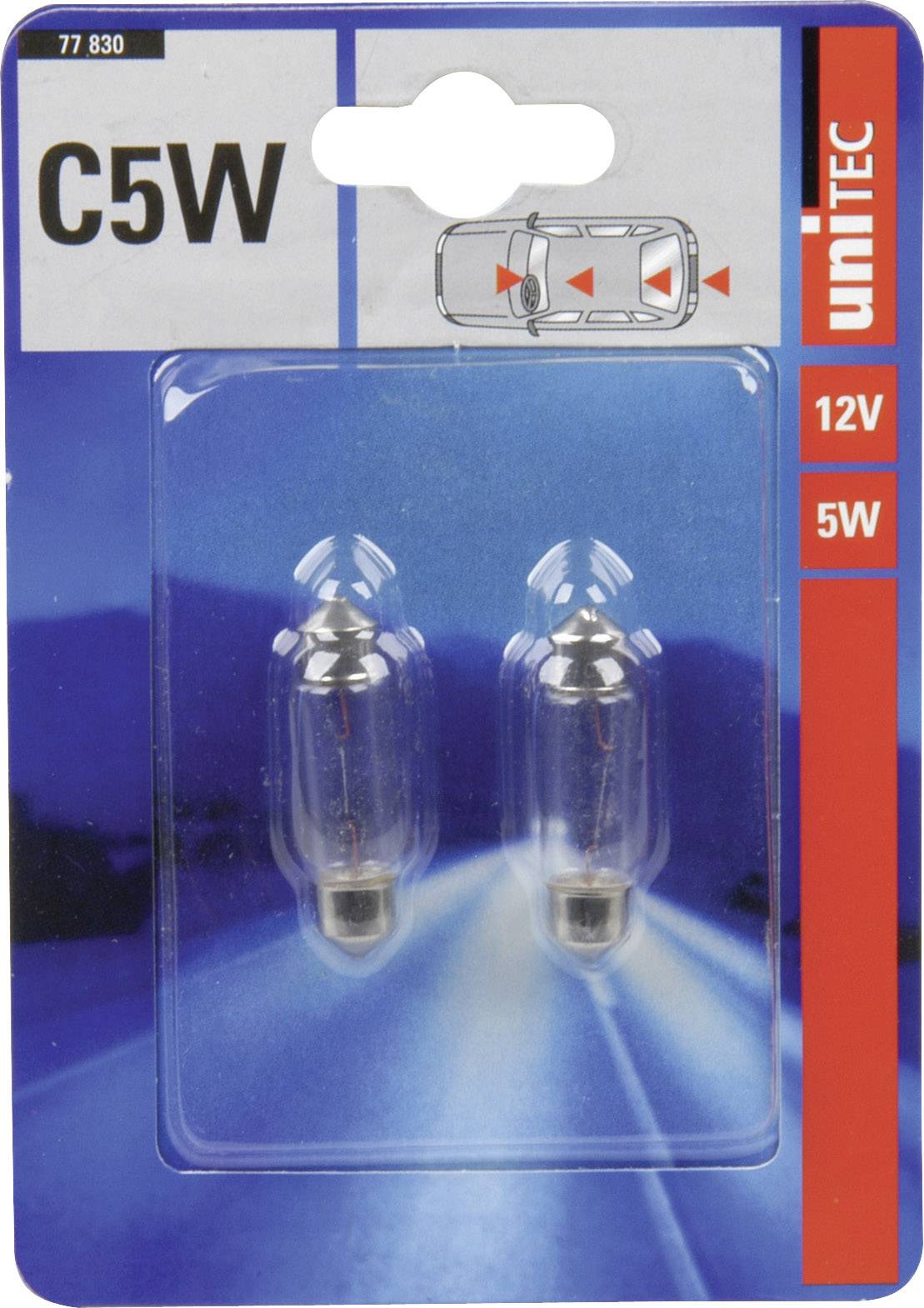 Unitec 77830 Soffitten Leuchtmittel Standard C5W 5 W 12 V