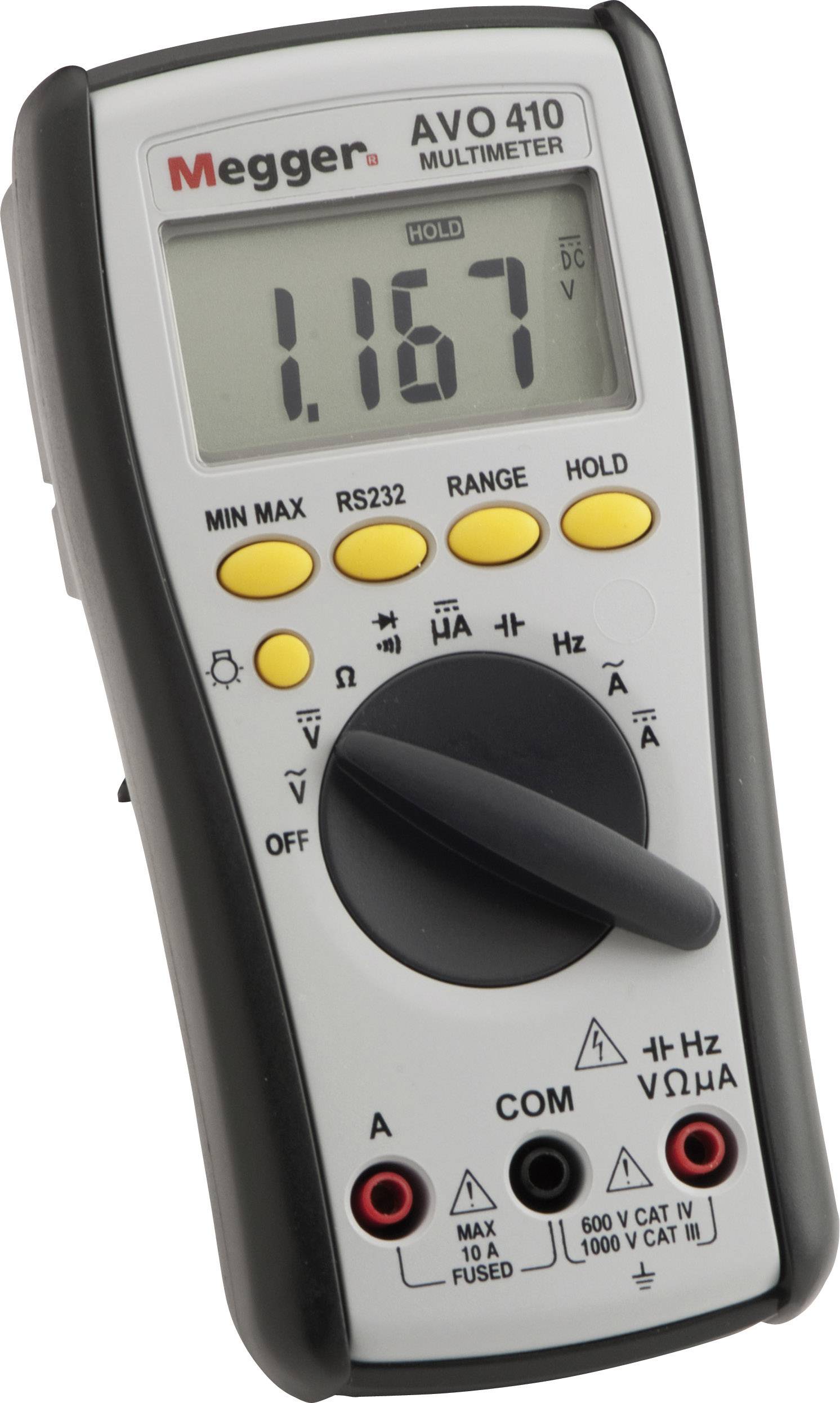 Megger AVO410 Hand-Multimeter digital Strahlwassergeschützt (IP65) CAT III 1000 V, CAT IV 600 V Anz