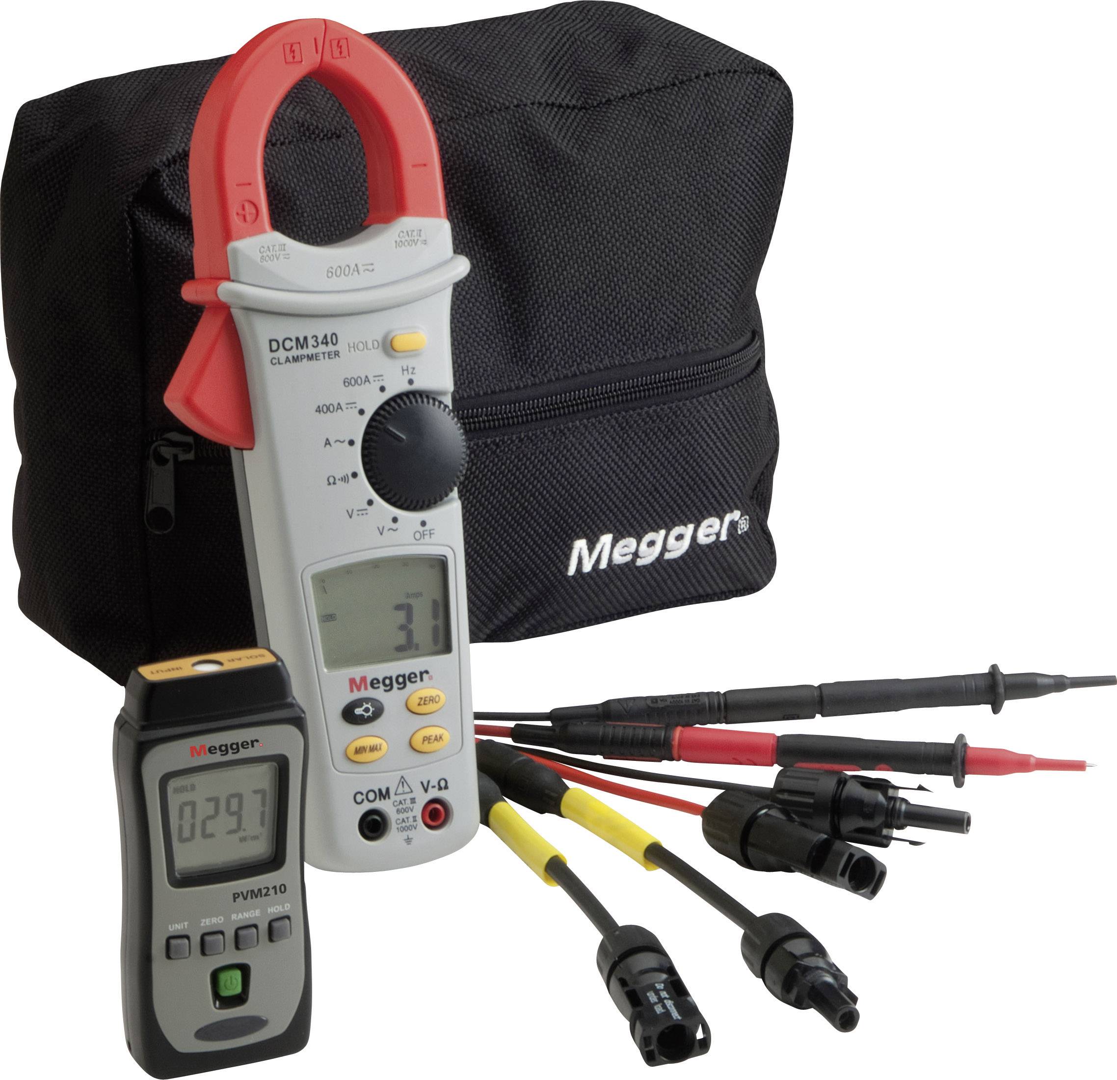 Megger PVK330 Photovoltaik-Multimeter, Stromzange digital CAT III 600V Anzeige (Counts): 4000