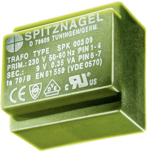 Spitznagel SPK 0220909 Printtransformator 1 x 230V 2 x 9 V/AC 2.2 VA 122mA