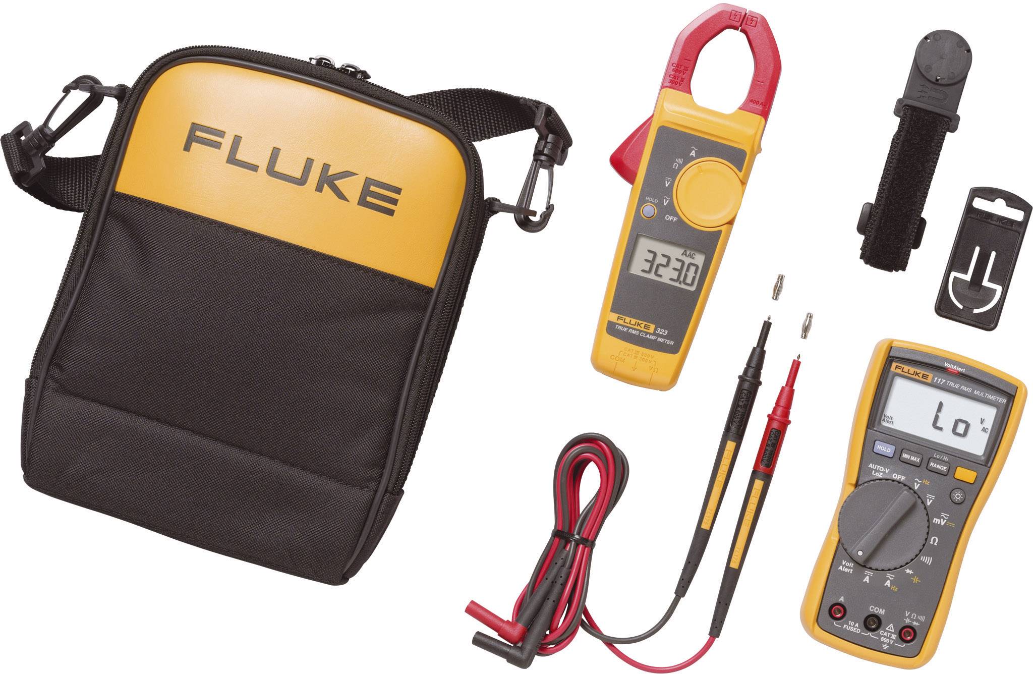Fluke 117/323 Hand-Multimeter, Stromzange digital LoZ CAT III 600V Anzeige (Counts): 6000