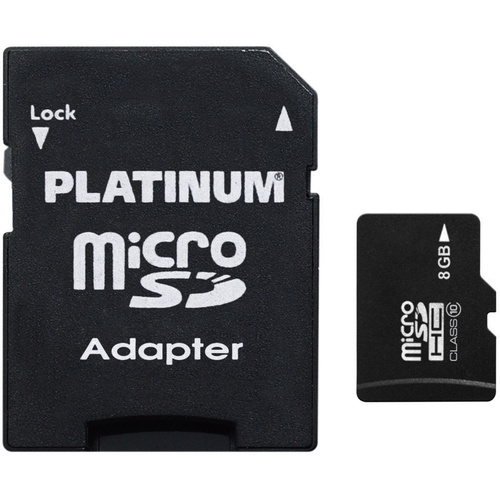 Platinum 177330 microSDHC-Karte 8 GB Class 10 inkl. SD-Adapter