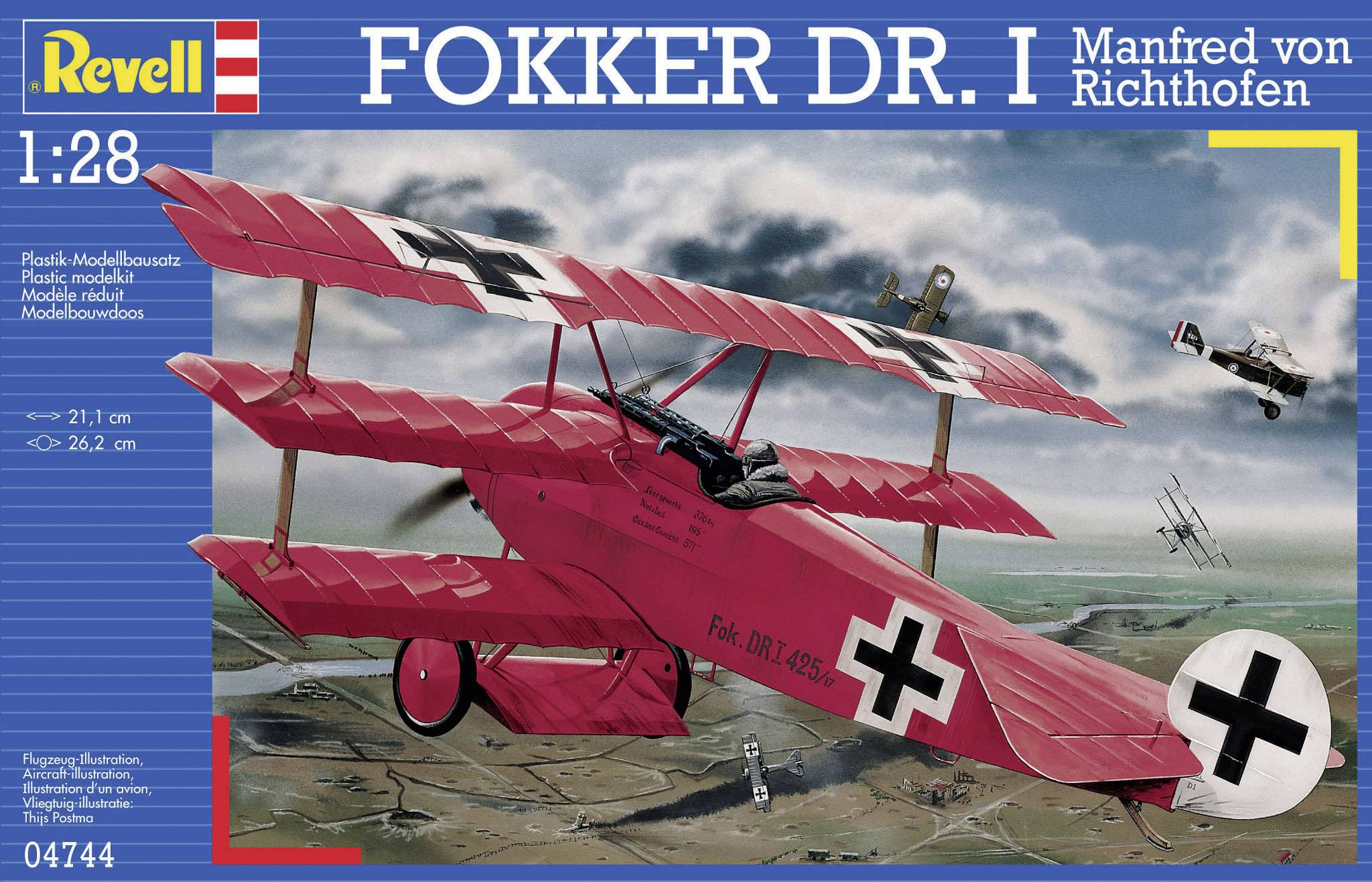 Revell 04744 Fokker DR.I Richthofen Flugmodell Bausatz 1:28