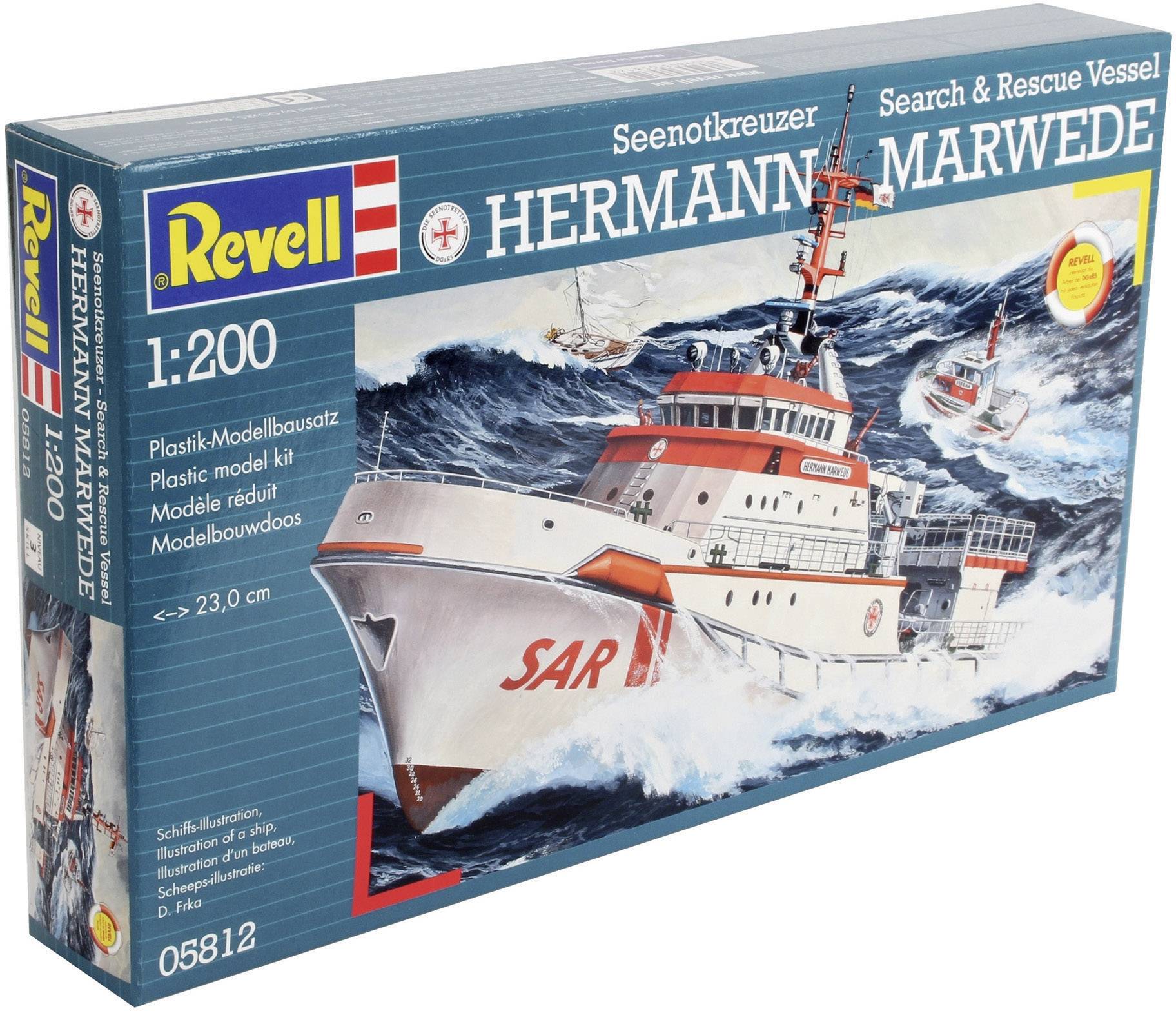 Revell Seenotkreuzer Hermann Marwede Schiffsmodell Bausatz 1:200