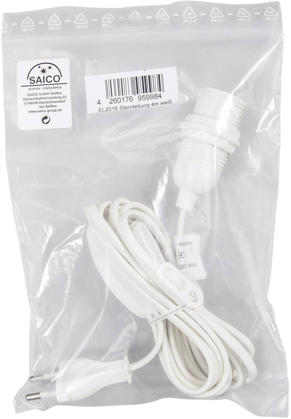 Saico 559091 Anschlußset für Weihnachtsstern Weiß