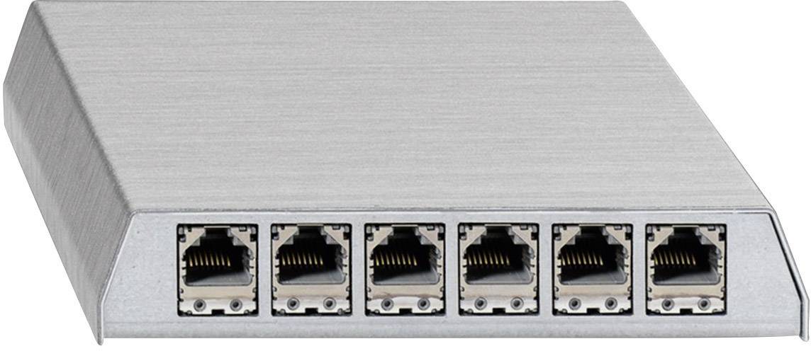 Rutenbeck Netzwerkdose Aufputz CAT 6 6 Port Lichtgrau