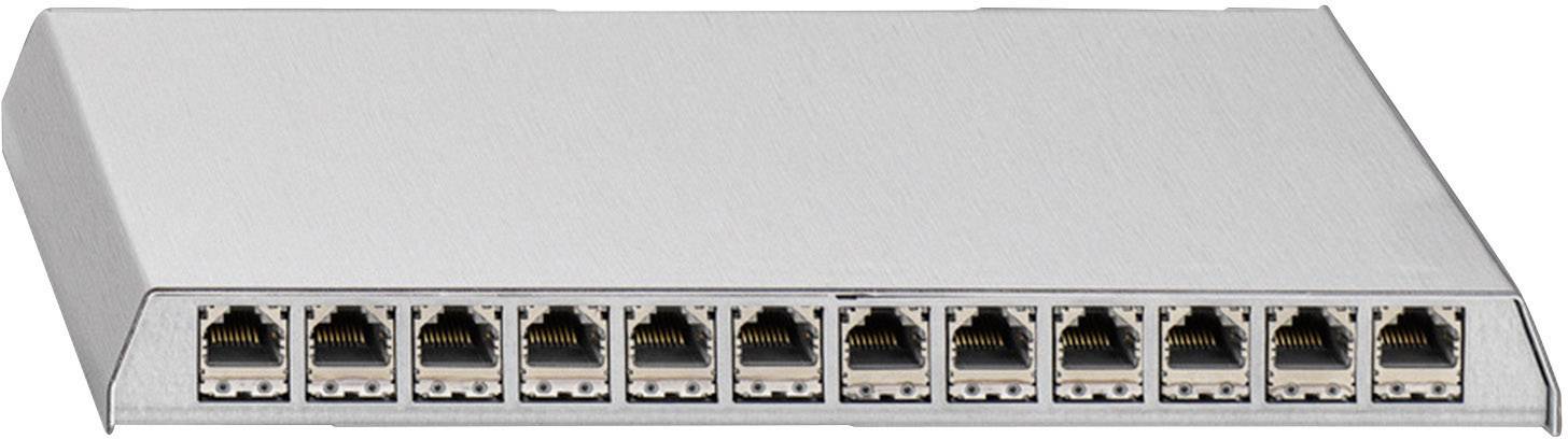 Rutenbeck Netzwerkdose Aufputz CAT 6 12 Port Lichtgrau