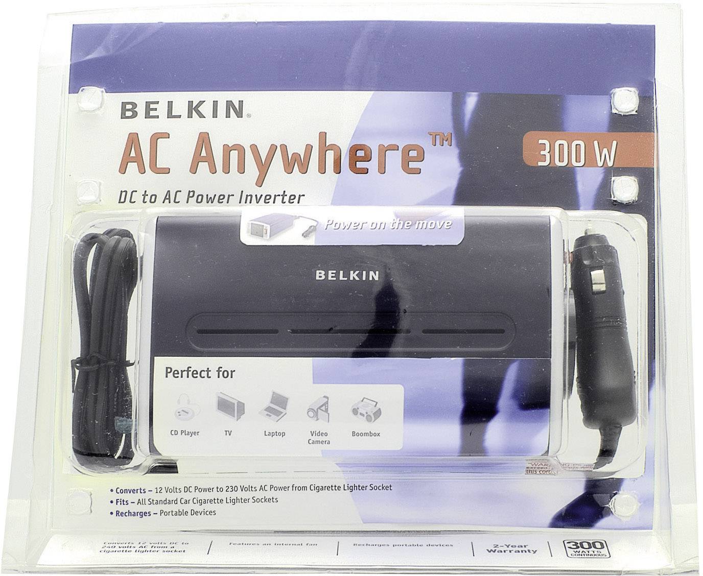 Belkin Wechselrichter AC Anywhere 300 W 12 V/DC - 230 V/AC