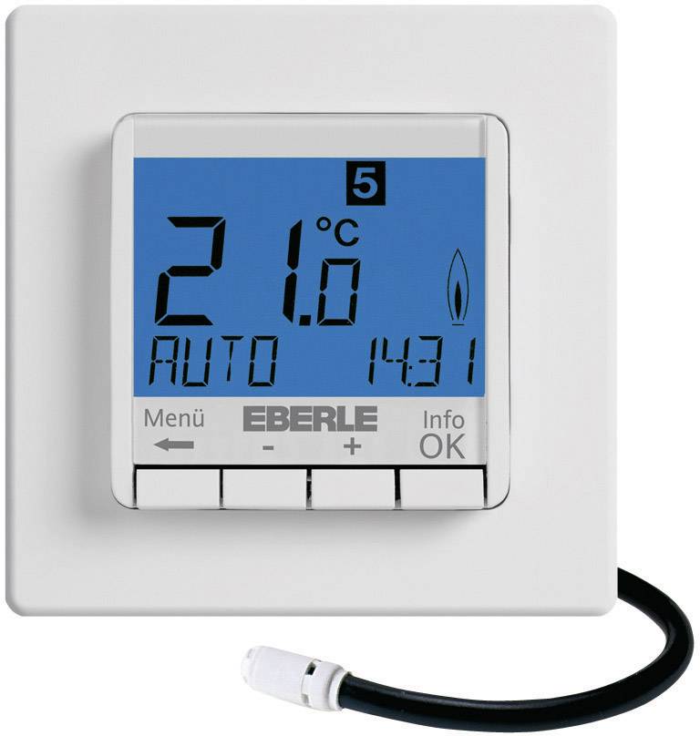 Eberle 527 8123 55 100 FIT-3F Raumthermostat Unterputz Wochenprogramm Heizen, Bodentemperatur 1St.