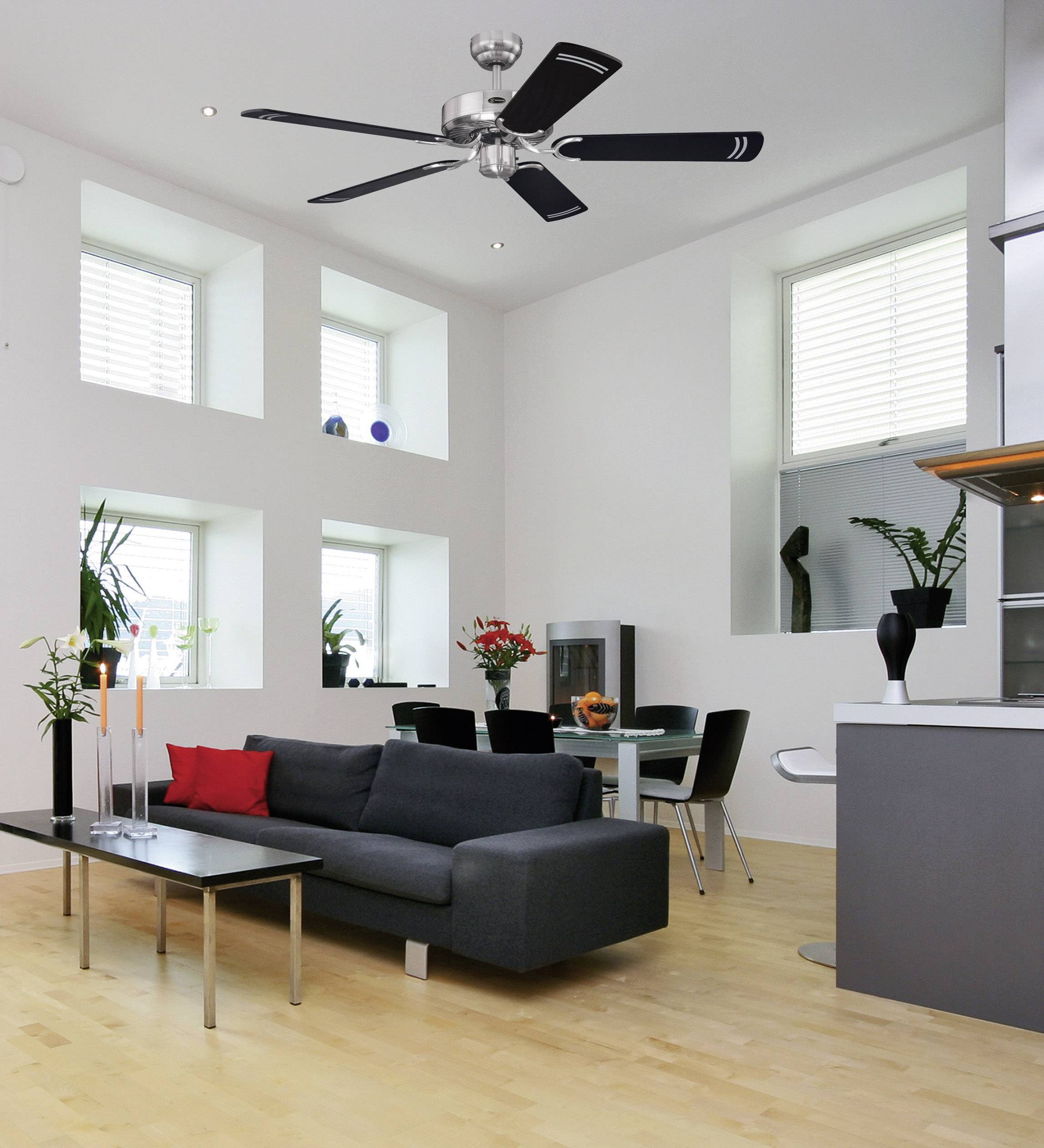 Westinghouse Chrom Cyclone Deckenventilator (Ø) 132 cm Flügelfarbe: Schwarz-Silber Gehäusefarbe (Details): Chrom