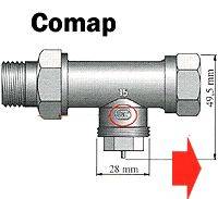 700103 Heizkörper-Ventil-Adapter Passend für Heizkörper Comap