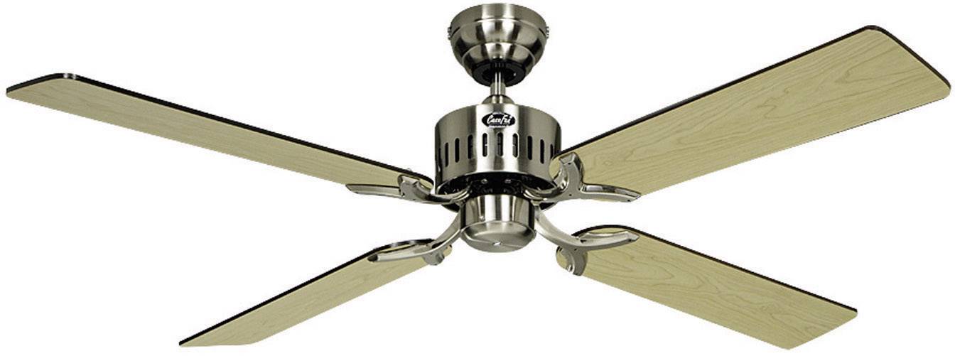 CasaFan Telesto BN Deckenventilator 59 W (Ø) 132 cm Chrom (gebürstet) Austauschbare Flügel, Wendbare Flügel, Winterbetrieb, Leuchtenanbau möglic