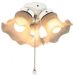 CasaFan 3 WE 3 TULPEN Deckenventilator-Leuchte Glas matt