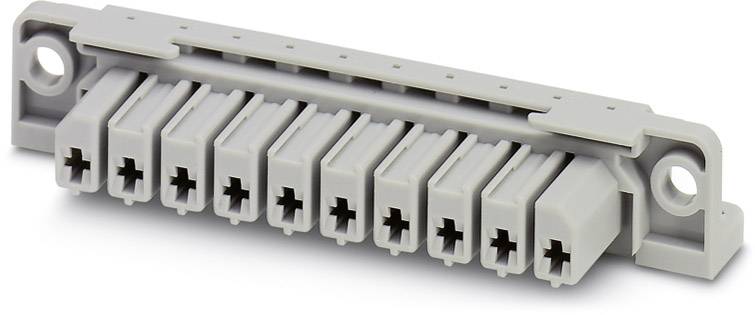 Grauer elektrischer Steckverbinder mit acht Anschlüssen, geeignet zur Verbindung von Kabeln in elektronischen Geräten und Schaltschränken.