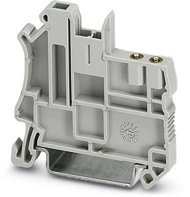 Ein grauer, modularer Klemmenblock für elektrische Anwendungen, mit mehreren Anschlussmöglichkeiten und Schraubkontakten.