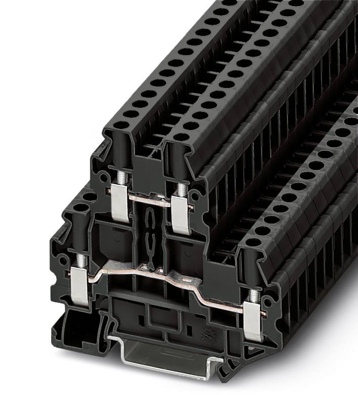 Phoenix Contact UTTB 4-PE BK 3074282 Durchgangsreihenklemme Polzahl (num): 4 0.14 mm² 6 mm² Schwarz