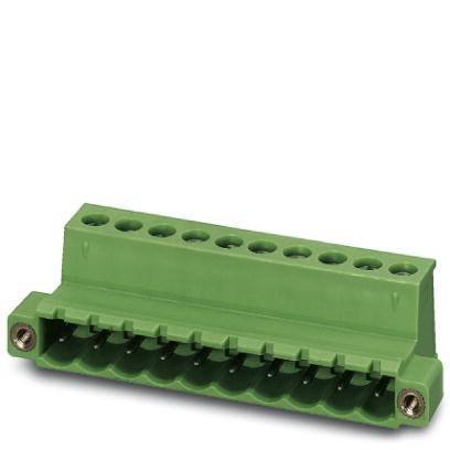 Grüne, rechteckige Steckklemme mit zehn Anschlussöffnungen, geeignet für elektrische Verdrahtung in elektronischen Geräten.