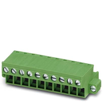 Grüner Schraubklemmenblock mit acht Anschlüssen, geeignet für elektrische Verbindungen.
