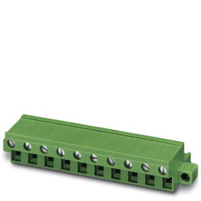 Grüne elektronische Anschlussklemme mit mehreren Schraubanschlüssen für den Einsatz in elektrotechnischen Geräten und Verkabelungen.