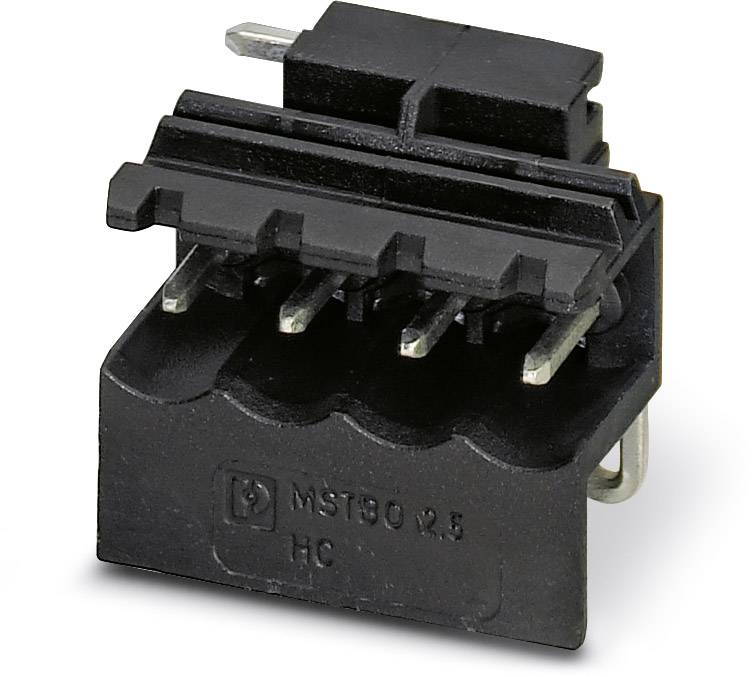 Schwarzer Steckverbinder mit fünf Metallkontakten, Modell 'MSTB 2,5 HC', für elektrische Verbindungen in technischen Anwendungen.