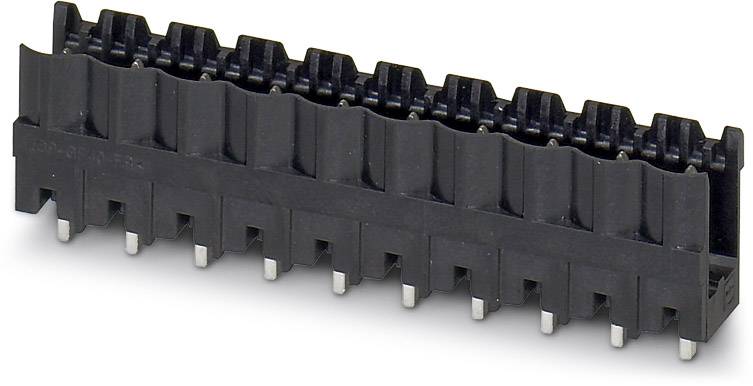 Schwarze, rechteckige Steckverbindung mit mehreren Metallstiften, geeignet für elektronische Geräte oder Schaltkreise.