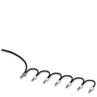 Ein schwarzes Kabel mit sechsmal gebundenem Knoten. Es symbolisiert möglicherweise Komplexität oder Verwirrung.