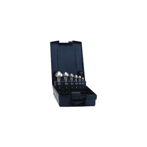 Eventus by Exact 05540 Kegelsenker-Set 6teilig 6.3 mm, 8.3 mm, 10.4 mm, 12.4 mm, 16.5 mm, 20.5mm HSS Zylinderschaft 1 Set