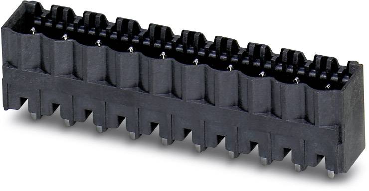 Schwarzer rechteckiger elektrischer Stecker mit mehreren Pins, geeignet zum Verbinden von Leiterplatten in elektronischen Geräten.
