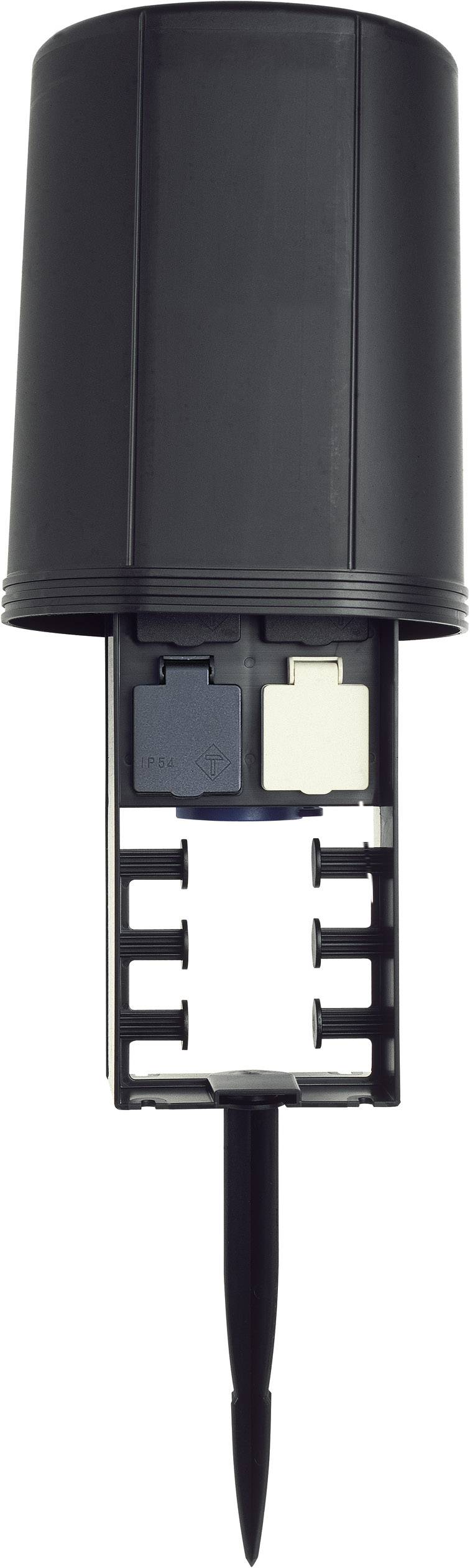 Oase 36310 Gartensteckdose 4fach Schwarz mit Fernbedienung, mit Erdspieß