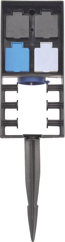 Oase 36311 Gartensteckdose 4fach Schwarz mit Fernbedienung, mit Erdspieß