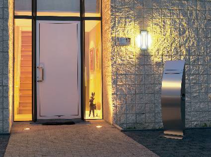 SLV Meridian II 230444 Außenwandleuchte Energiesparlampe, LED E27 20W Silber-Grau